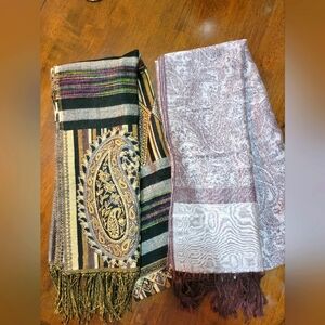 Lot Of 2 Women's Paisley Scarves